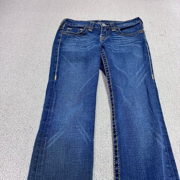 True Religion Jeans Straight Leg Blue Pockets Women’s Size 28 - Picture 5 of 12